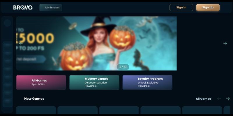 The BravoPlay home page as it stood on 2026-10-29