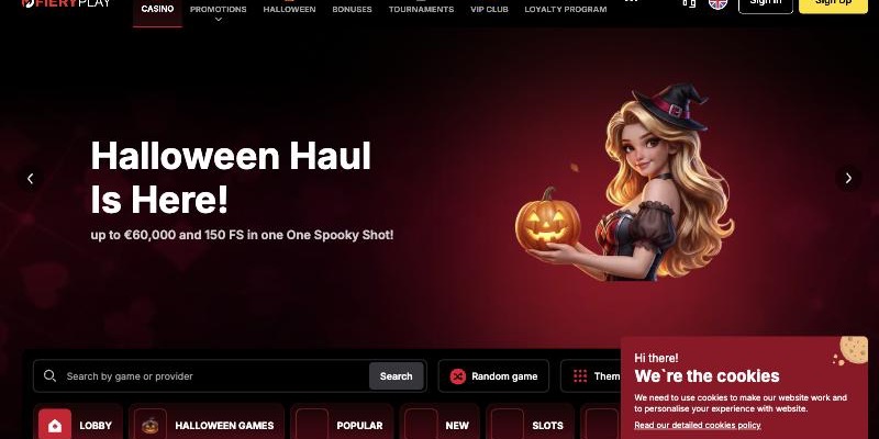 The Fiery Play home page as it stood on 2026-10-29